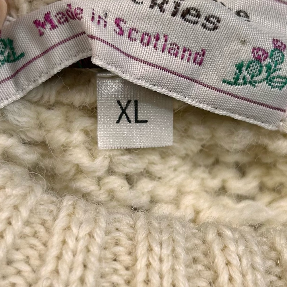 Vintage Highland Homes Fisherman Wool Cable Knit Sweater XL  Scotland Rustic - Picture 5 of 7